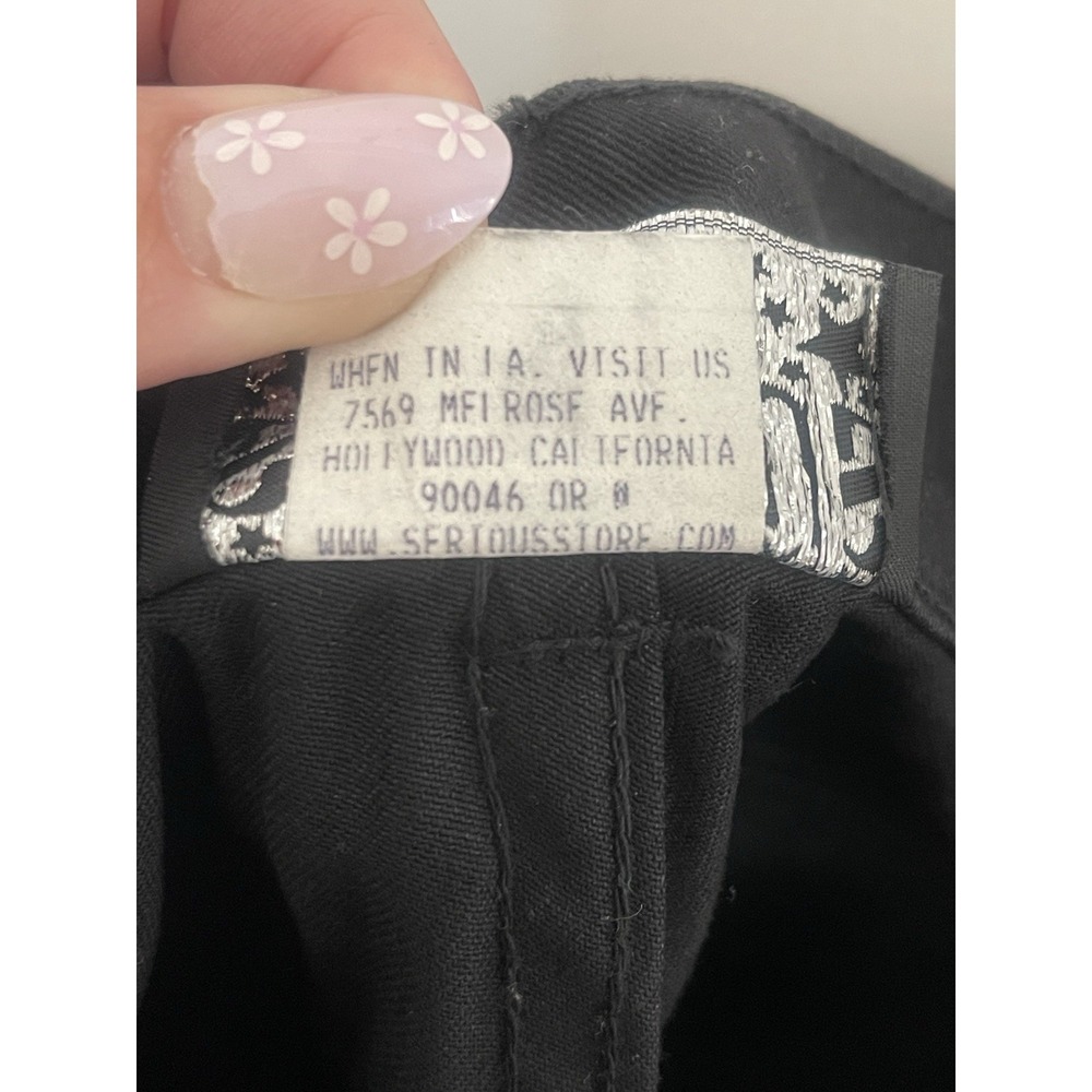 Vintage Serious Clothing Bondage Pants Mens 32 Black Goth Punk Y2K D-Ring Zip - Picture 11 of 11